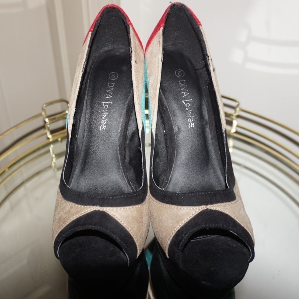 Color block peep toe heels - Picture 6 of 6